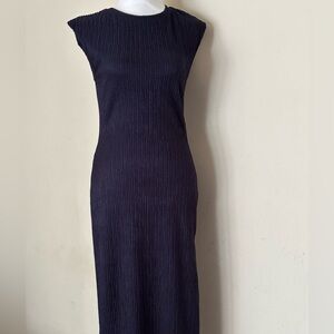 SHEIN Elegant Dark Blue Bodycon Ribbed Maxi Dress Size Small